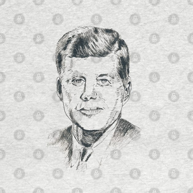 JFK illustration portrait by Corvons